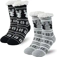 Kit 1/2/3 Par Meia Carneiro Forrada Grossa Inverno Antiderrapante