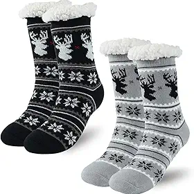 Kit 1/2/3 Par Meia Carneiro Forrada Grossa Inverno Antiderrapante