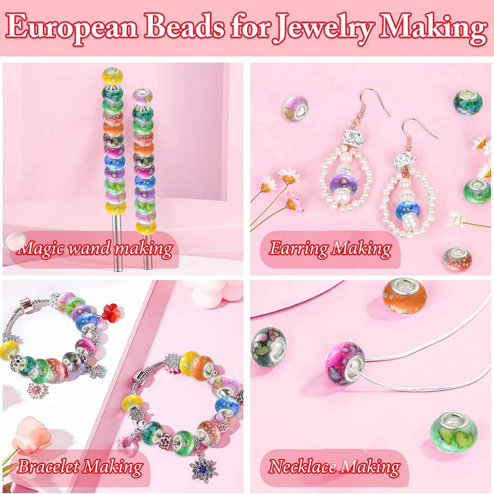 Collana Lunga Con Perle In Resina Vintage Lilla - Gioielli - Collan - Foto 10