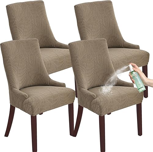 Funda impermeable de jacquard elástica para silla con respaldo de ala, funda protectora reutilizable para comedor, banquete, decoración del hogar,