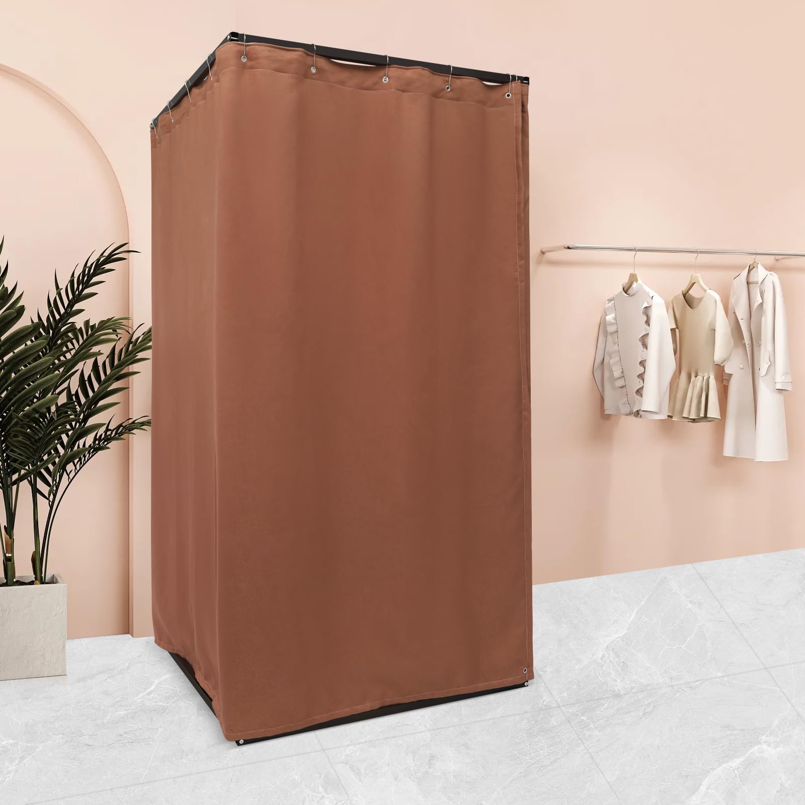 Spogliatoio portatile, spogliatoio indipendente, 100 x 100 x 200 cm, robusto armadio con ganci appendiabiti e protezione 100% privacy per giardino, matrimoni ed eventi, facile da montare, per 3-4