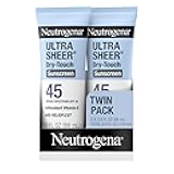 Neutrogena Ultra Sheer Dry-Touch Sunscreen For Face & Body, SPF 45 Broad Spectrum UVA/UVB Protection, Lightweight Water Resistant & Non-Greasy, Travel Size Sunscreen, 3 fl. oz 2 pack