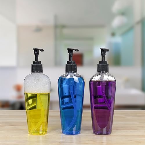 Miniatura 8 de Cornucopia - Botellas de loción de plástico transparente de 8 onzas con dispensadores de bomba (paquete de 8) recipientes vacíos para loción, jabón