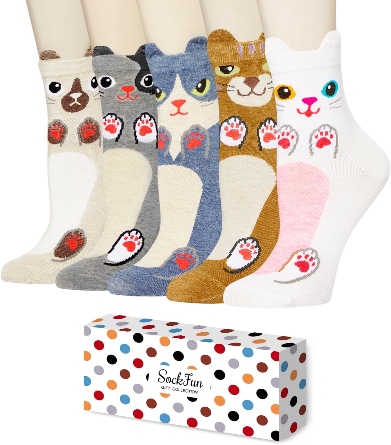 Calcetines de Gato para Mujer - Divertidos Calcetines de Animales