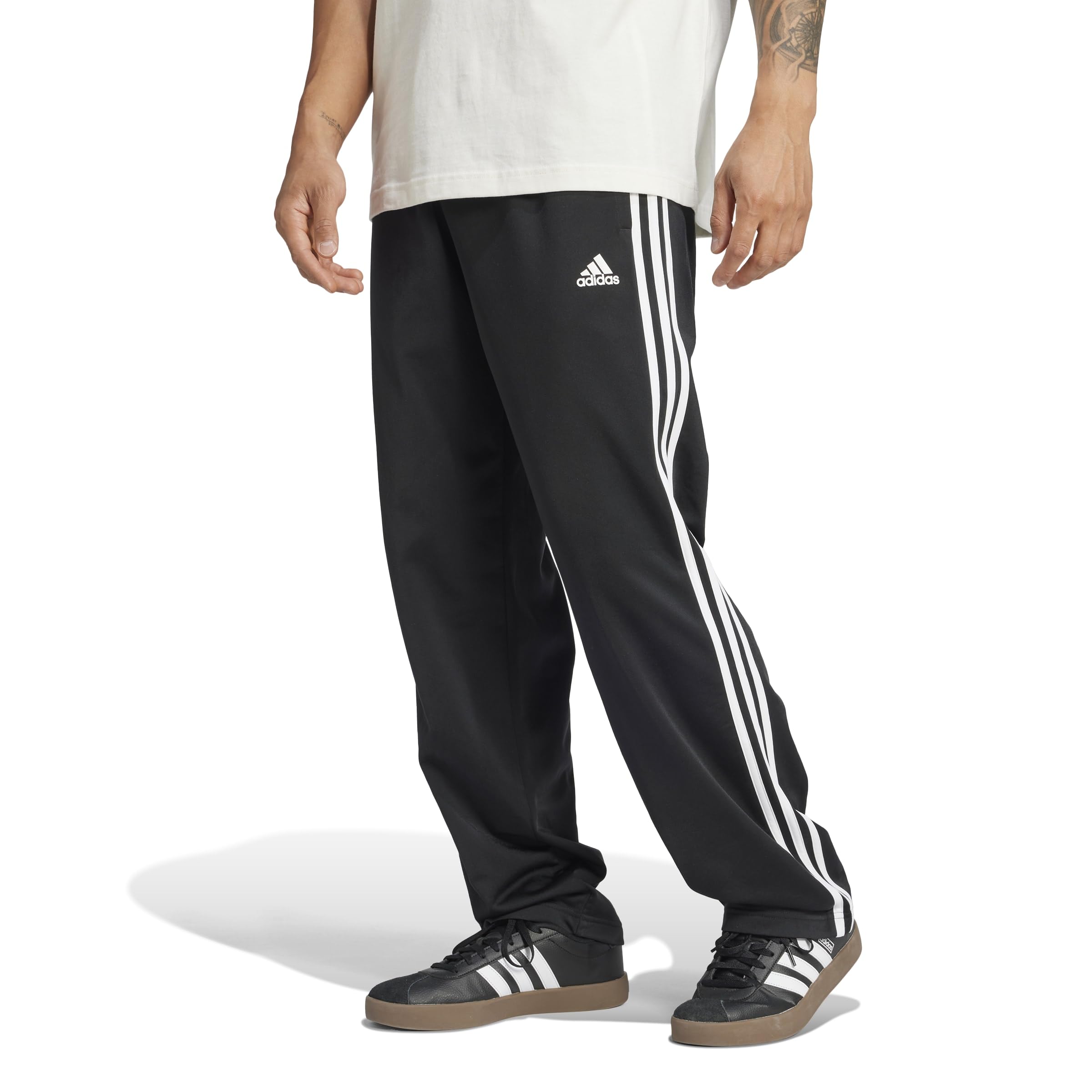 adidas Mens Essentials Warm-up Open Hem 3-stripes Tracksuit Bottoms