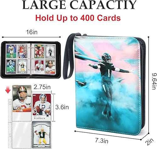 Miniatura 3 de Carpeta de tarjetas de baloncesto de la NBA de 400 bolsillos, regalos para coleccionistas de tarjetas coleccionables de baloncesto, bolsa de
