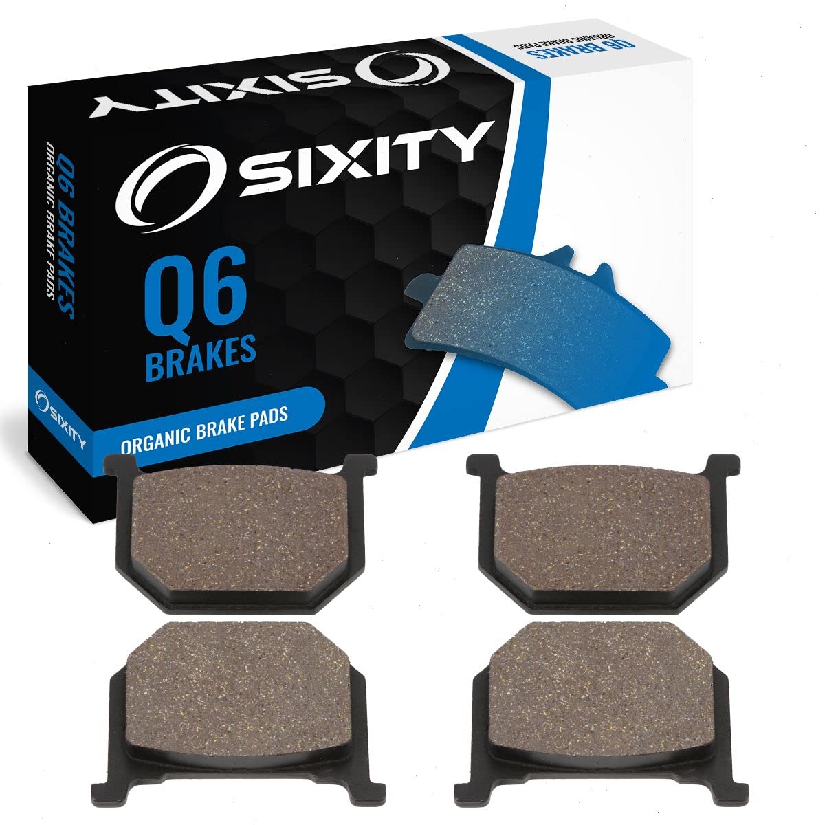 Sixity Q6 Front Organic Brake Pads compatible with Suzuki GS850G GT GX GLT 1980-1981 Complete Set