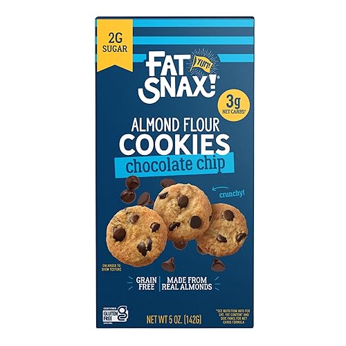 Fat Snax Mini galletas keto crujientes bajas en carbohidratos chispas de chocolate 5 onzas galletas de harina de almendras certificadas sin gluten