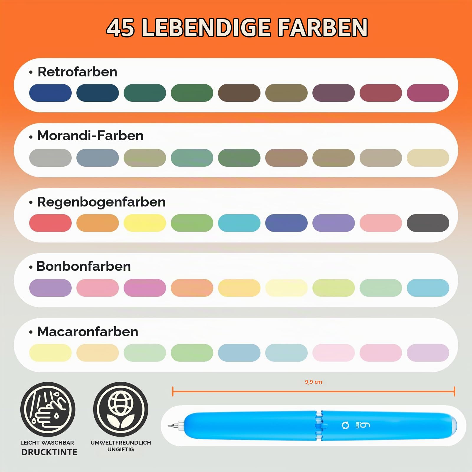 45 Farben Gelstifte Radierbar Stifte
