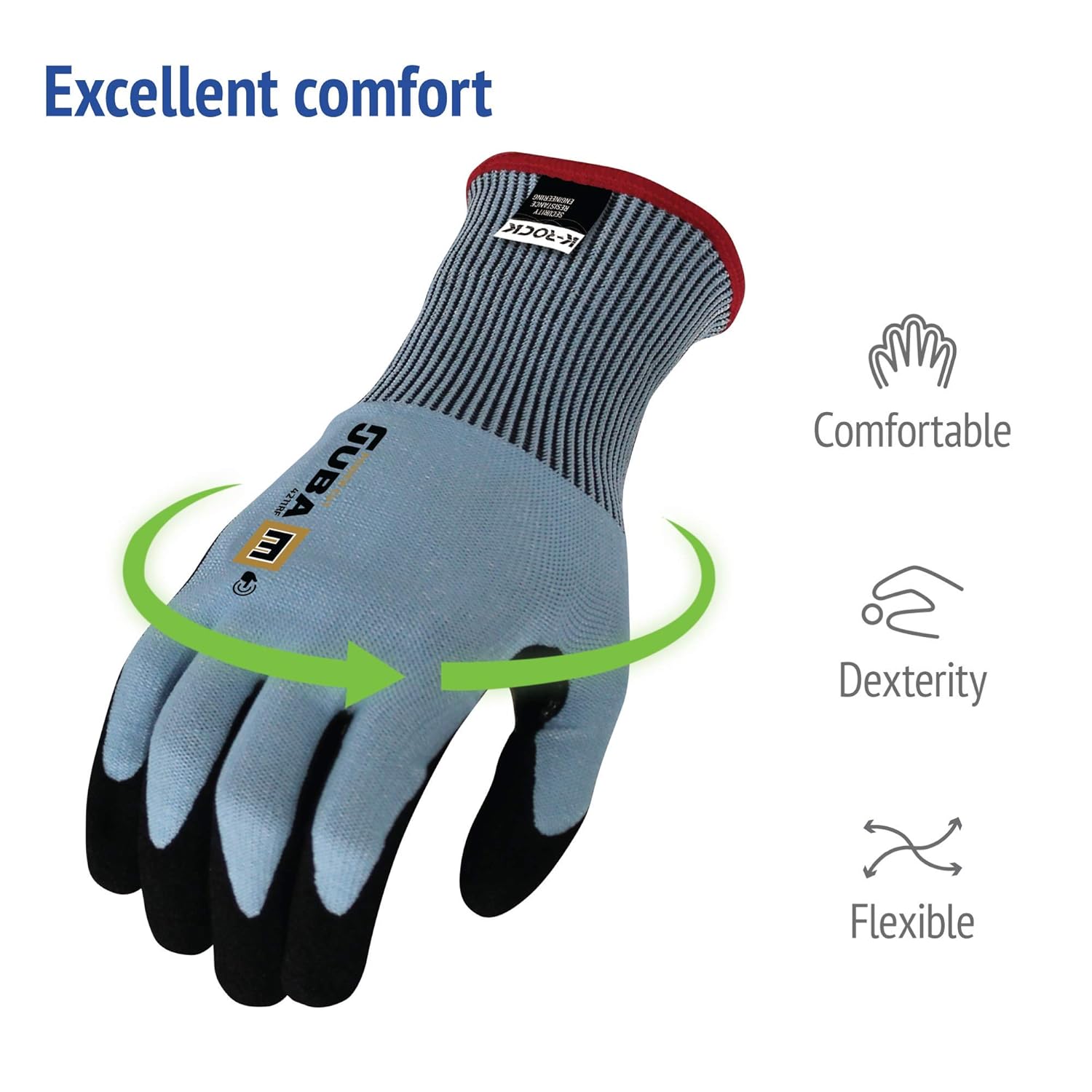 Juba High Cut Resistance Safety Work Gloves with KROCK® Textile Fibre