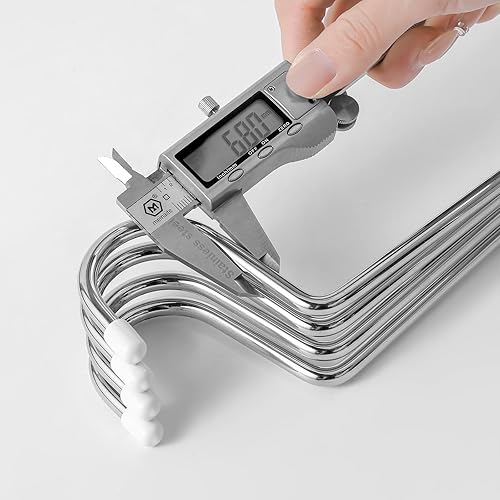 Miniatura 6 de VASLIM Paquete de 8 perchas resistentes con revestimiento de vinilo negro antideslizante, ideal para edredones, manteles, toallas, sacos de dormir,