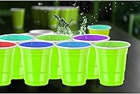 Vista 4 de 500 piezas Vasos de chupito de plástico verde fluorescente para el día de San Patricio vasos de chupito desechables de 2 onzas Vasos de chupito