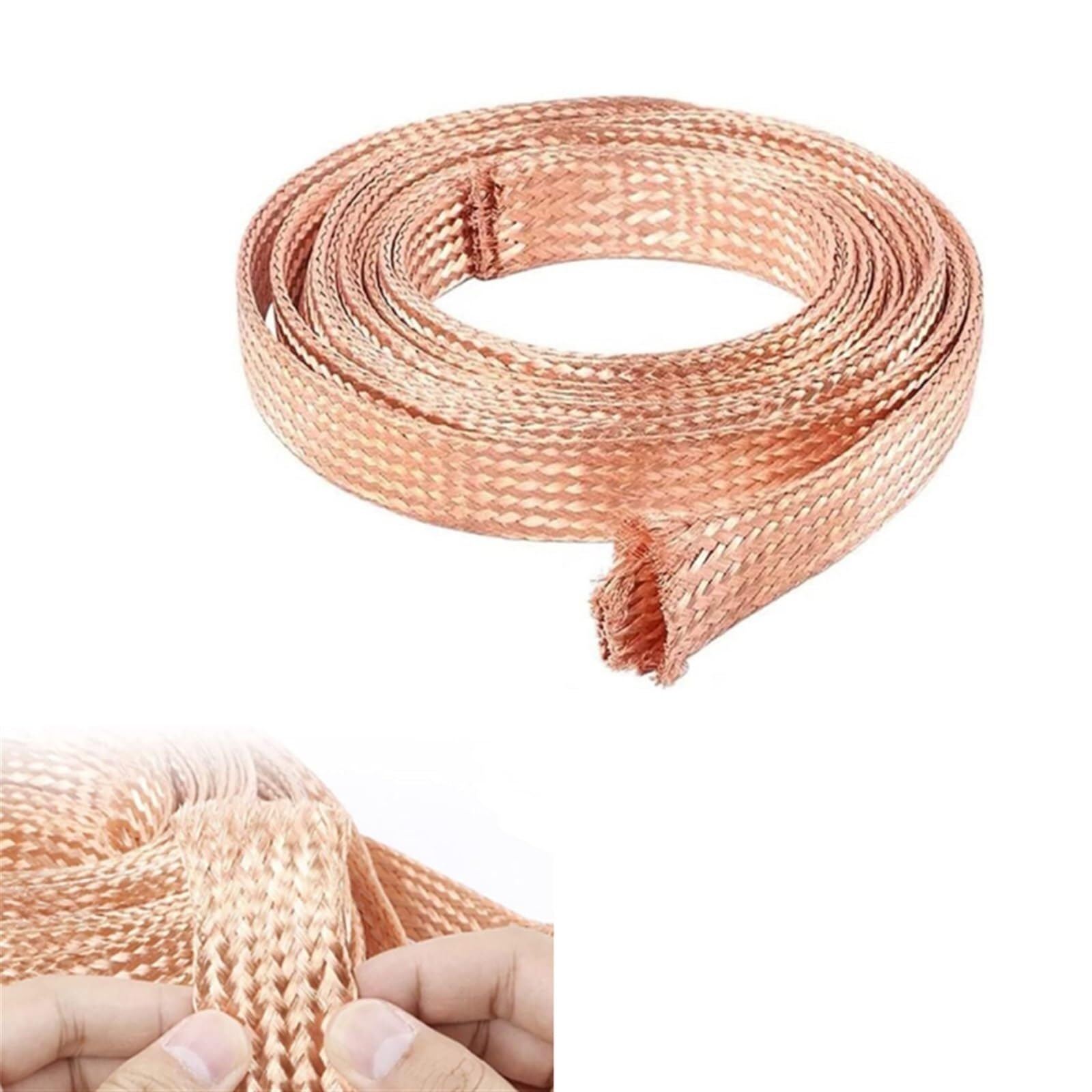 Kupfer Geflechtschlauch dehnbar EMI Abschirmung 2-25mm | Für Kabel und Drähte von 2 mm bis 25 mm geeignet, für Auto Marine Haushalt und Innenbeleuchtung(5m,25mm bore)