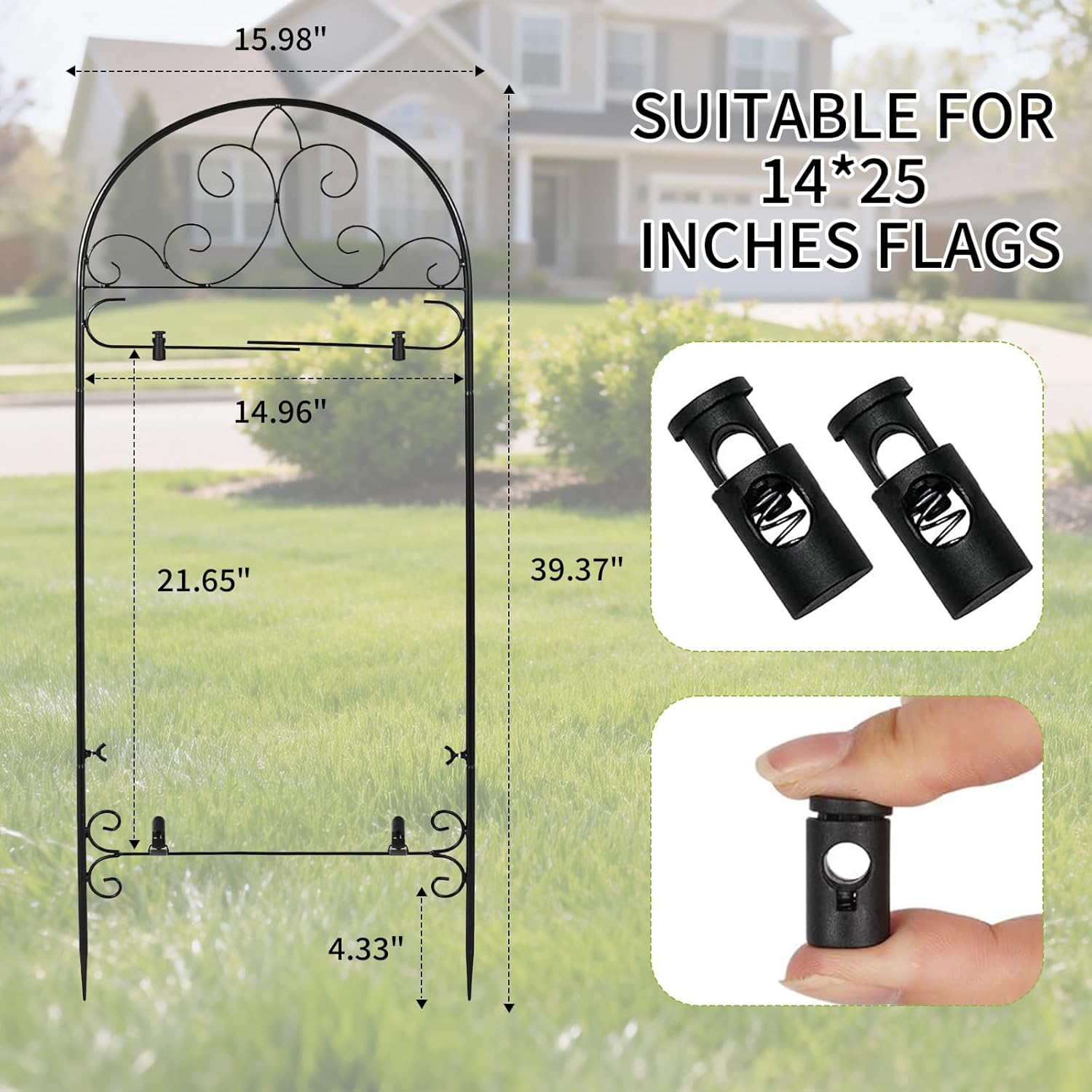 Garden Flag Holder Stand Yard Flag Holder Metal Flag Stand Outdoor Flag Pole Holder for Outside House Seasonal Garden Flag Stake for Lawn Holiday Decor
