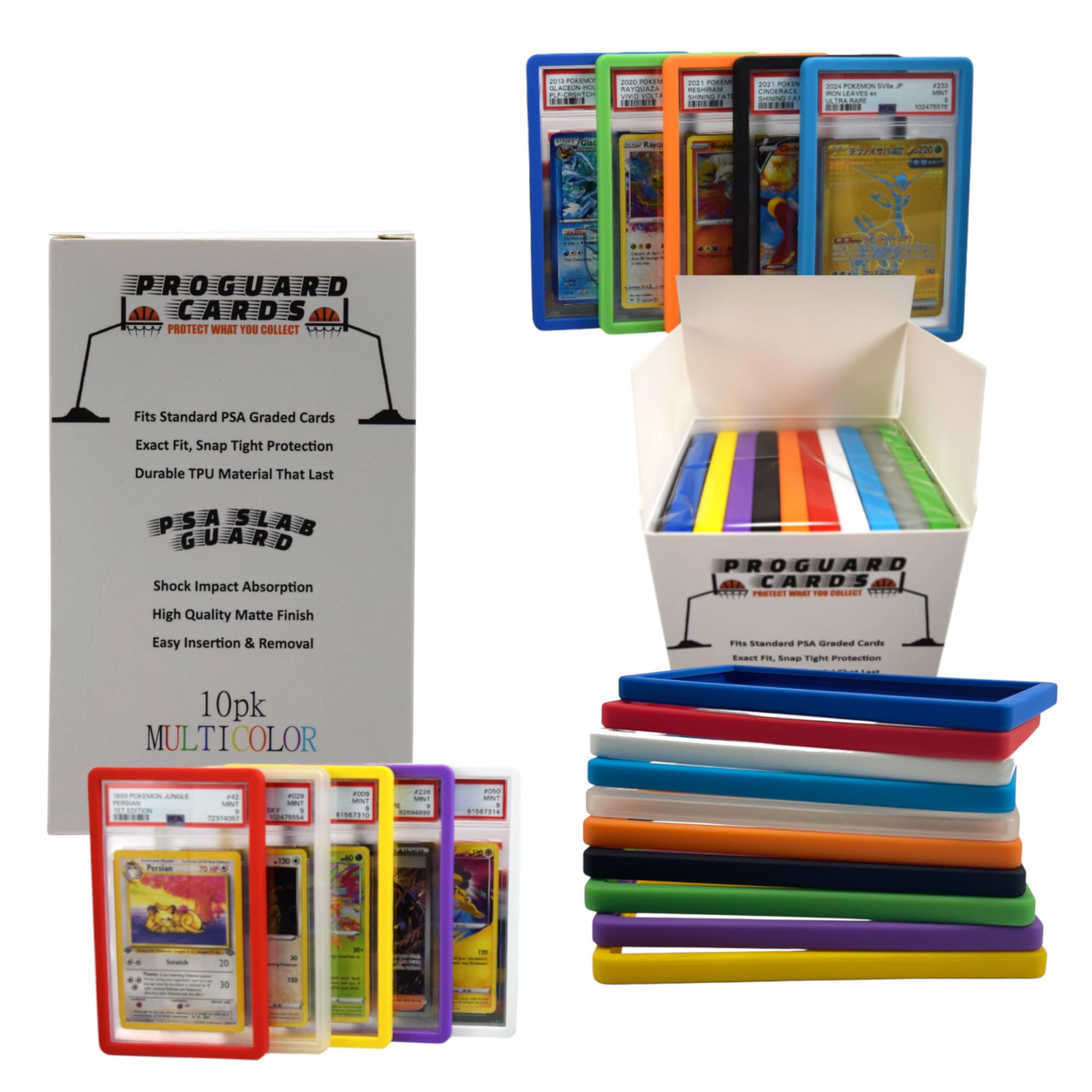 ProGuard Cards 10PK Multicolor PSA Slab Guards for Standard Graded