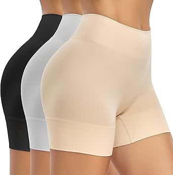 BESTENA 3 Pack Slip Shorts for Under Dress, Anti Chafing, Boyshorts Panties for Women