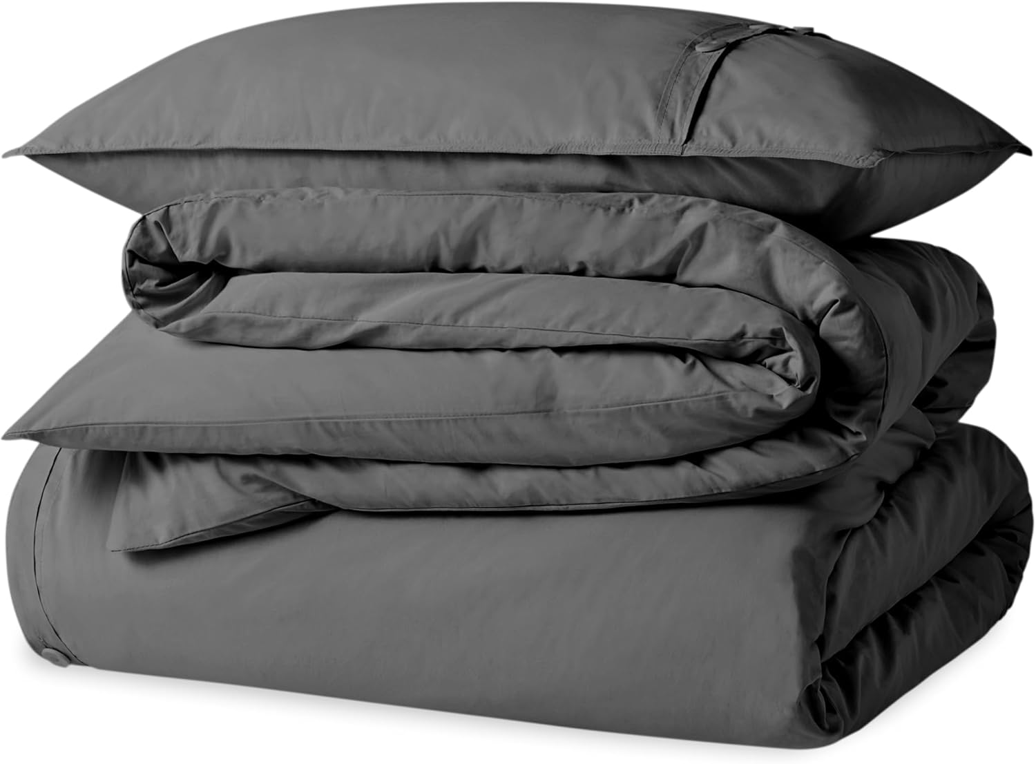 Twin/Twin XL Gray Organic Cotton Percale Duvet Cover Set