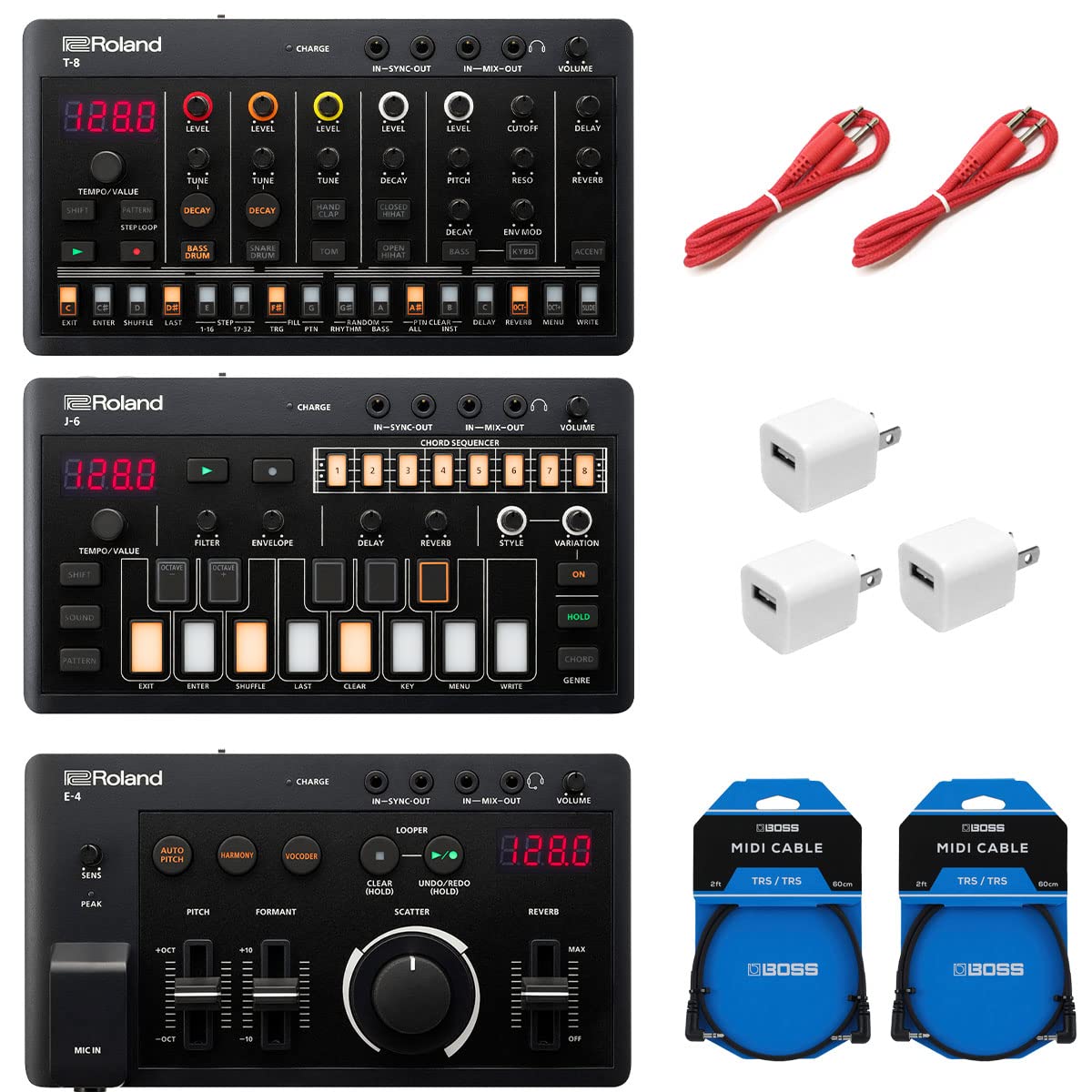 Amazon | Roland AIRA Compact E-4 + J-6 +T-8 USB電源アダプター +