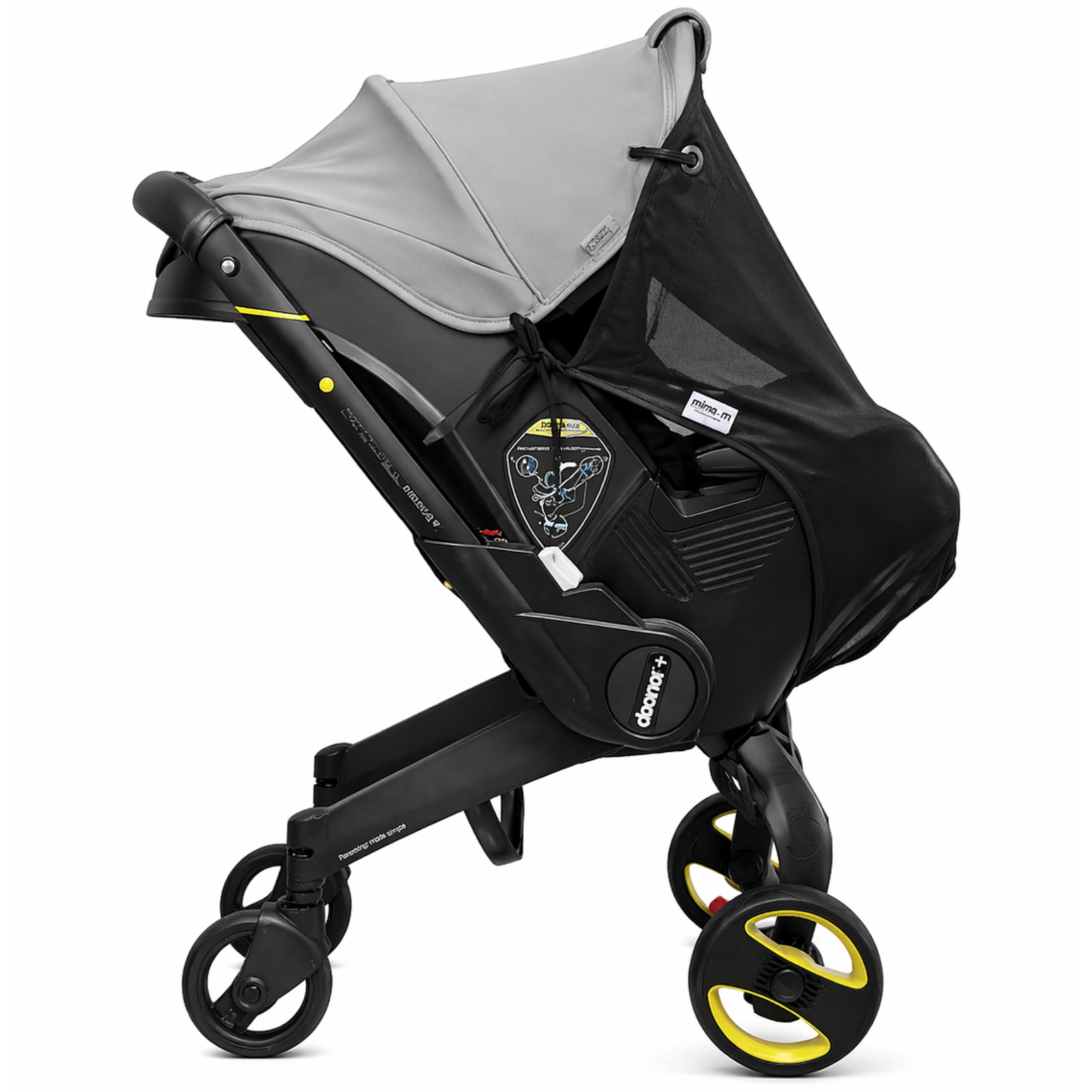 Pare-soleil pour poussette – Housse de protection UV universelle pour poussettes avec transparent, bloque le soleil à clipser, pare-soleil pour bébé, ajustement respirant, réglable, couverture