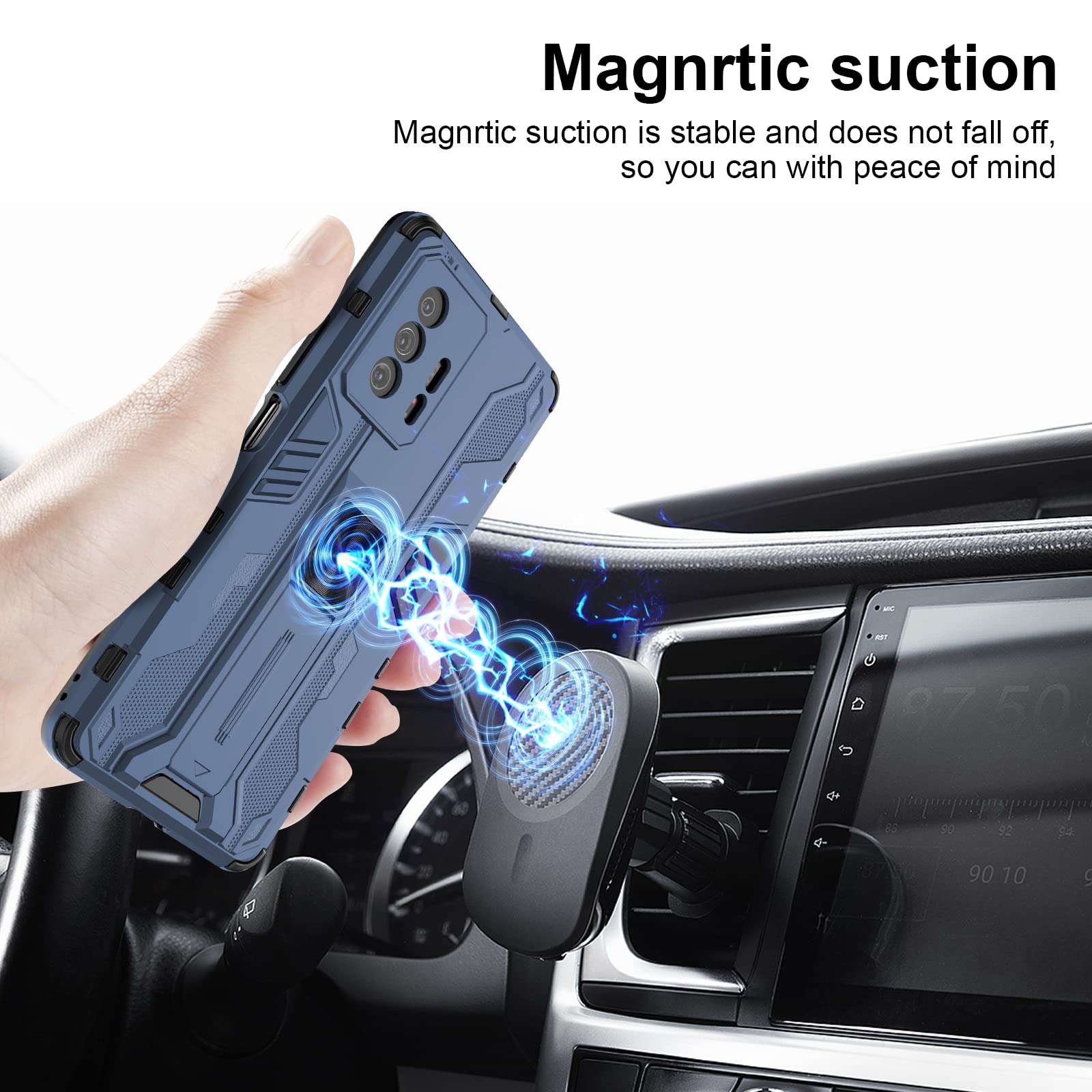 Funda para Xiaomi Redmi Note 15 Pro 5G, Carcasa Antigolpes con Soporte anular metálico, Case Protectora de Grado Militar, Azul — view 127