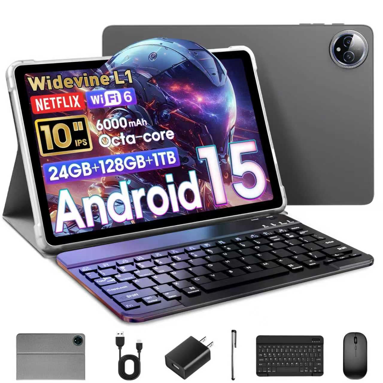 Amazon.com : Raemond 10 Inch Tablet Android 15 with Keyboard, 24GB