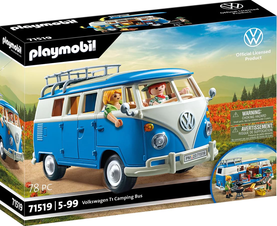 PLAYMOBIL Volkswagen 71409 Autocaravana de Campamento T1 Edición Edeka 2, Para niños a partir de 5 años