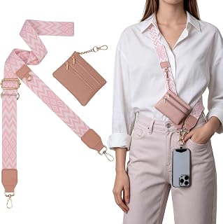 Extra Long Cell Phone Lanyard Crossbody Strap, Plus Size Women Phone Strap | Save the Girls Phone Strap with Wallet,Clip and Go Strap for Phone,Adjustable Anti Theft Phone Strap Pouch,Teacher Lanyard