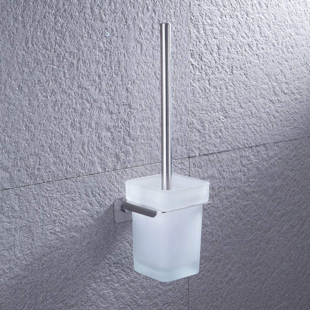 Bathroom Supplies Bathroom Accessories Stainless Steel Brushed Square Toilet Brush Holder Toilet Toilet Brush Set Toilet Brush Set-Silver (A)