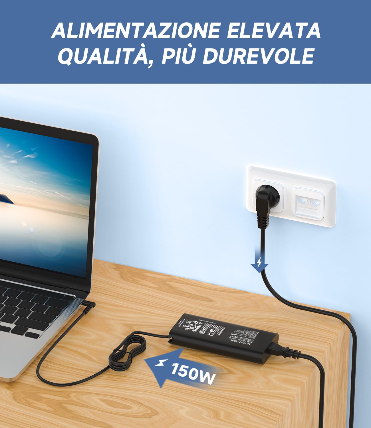 shefor Alimentatore 150W Compatibile HP Omen 15 17 Pavilion Gaming ZBook Studio G3 G4 G5 G6 G7 G8 Fury 19.5V 7.7A
