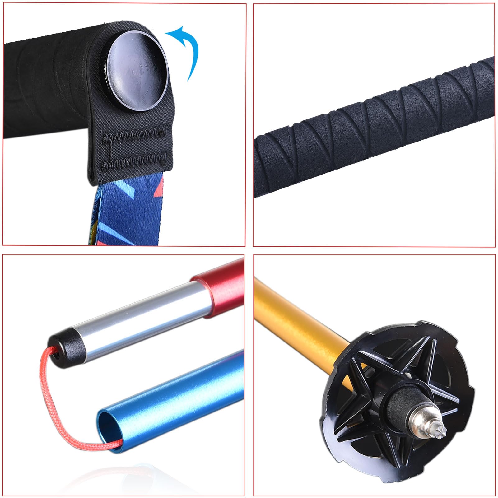 Amazon | Azarxis トレッキングポール 折りたたみ 軽量 トレランポール