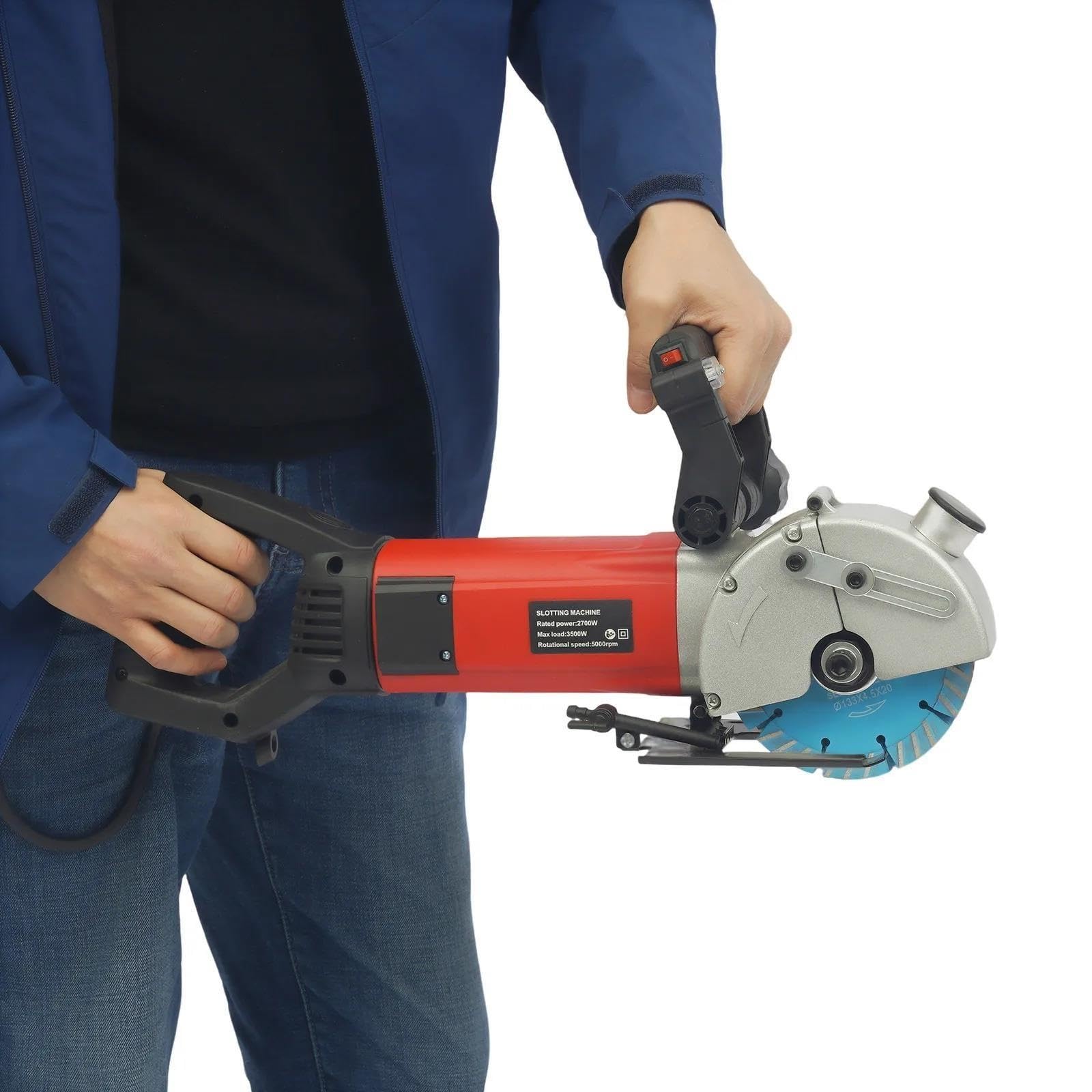 2700-W-Schlitzmaschine Mit Kabel, Sägeblatt Und Werkzeugkasten