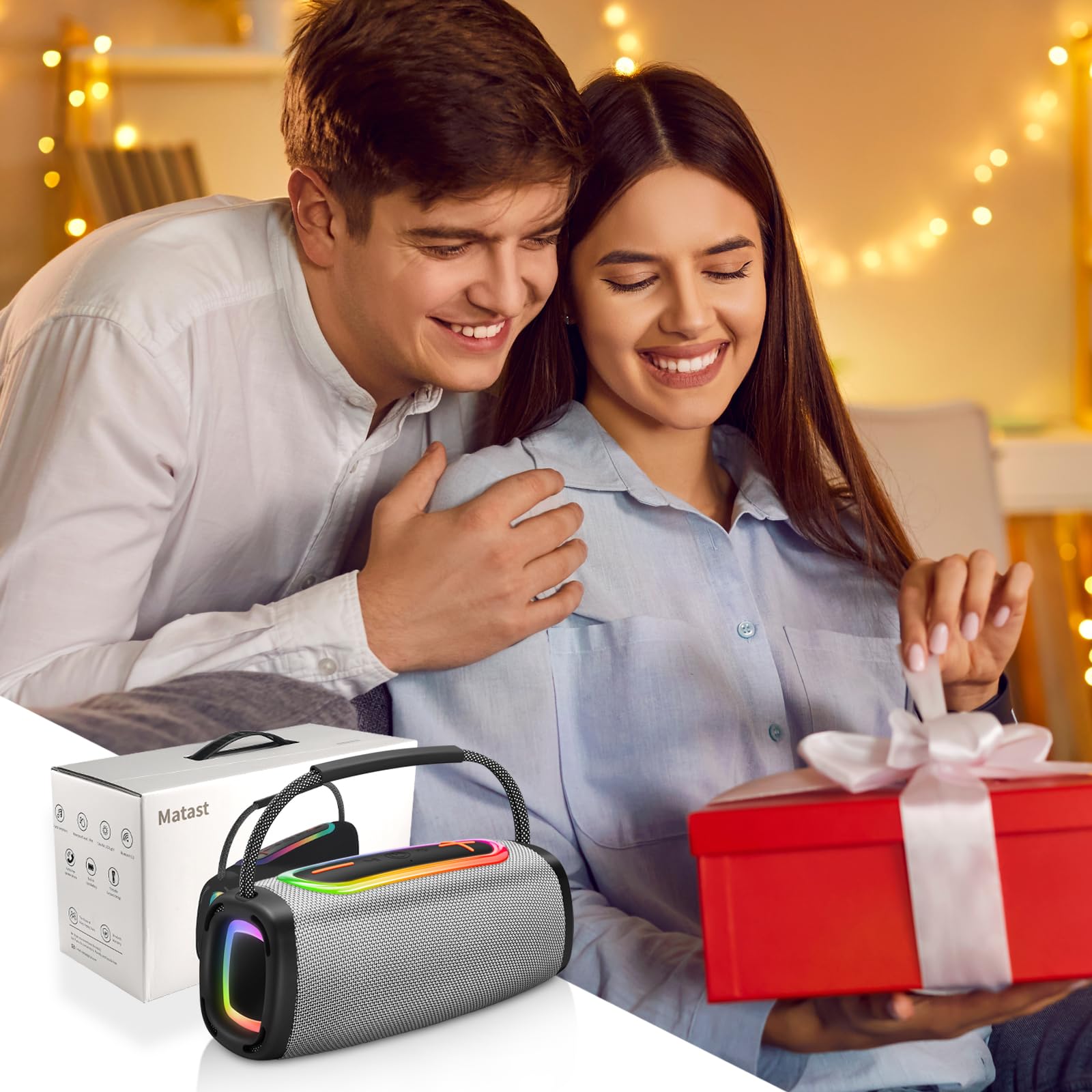 Altoparlante Bluetooth, 6000 mAh, altoparlante portatile con 36 ore di riproduzione, altoparlanti wireless Bluetooth 5.4 con volume più forte e bassi migliorati, microfono integrato, suono stereo