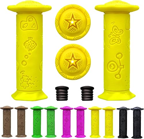 Miniatura 6 de Howley Home 4 agarres de manillar de bicicleta para niños, longitud más corta (4.11 pulgadas), para bicicletas de niños y niñas, bicicletas de