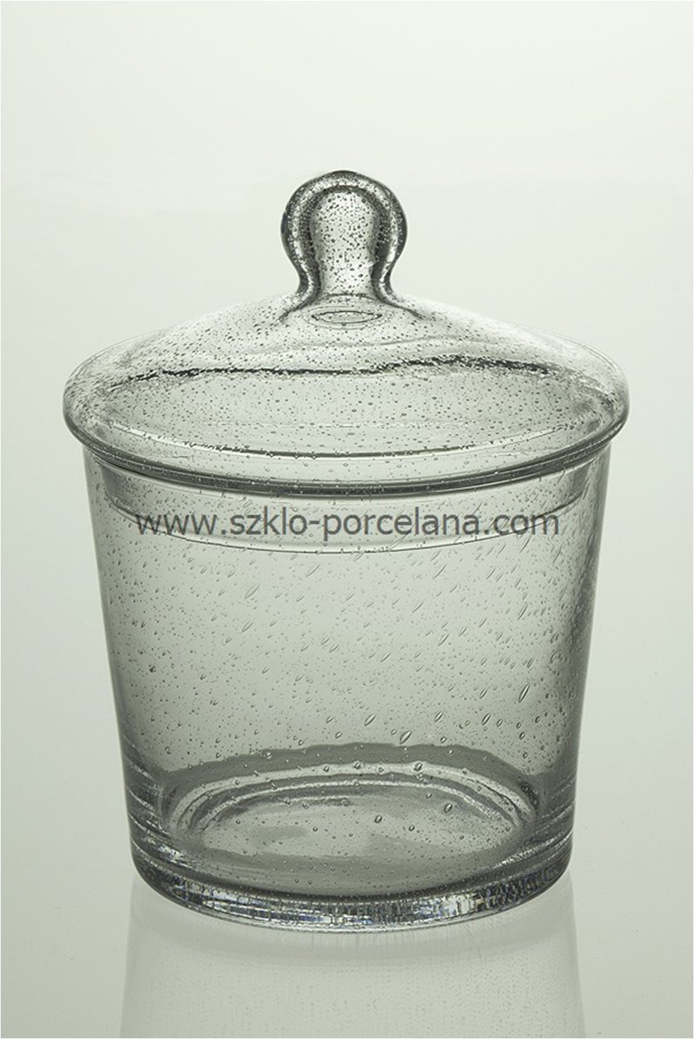 Glass Handmade Mouth-Blown Bonbon Candy Dish Biscuit Cookie Jar 27 cm High