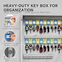Vista 5 de WeHere 104 Keys Lock Box Wall Mount with Key Drop Slot, APP Bluetooth/OTP/Wi-Fi/Fixed Code/Key Unlock, Smart Large Key Cabinet Key Return Box for