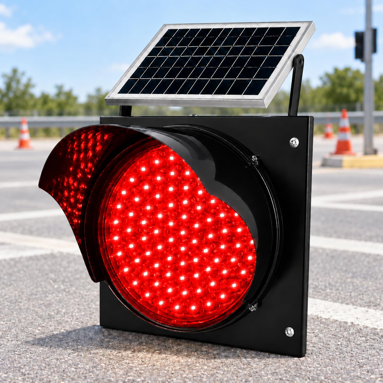 Luz LED Solar Intermitente, Señal Vial 12/16 Pulgadas, Impermeable