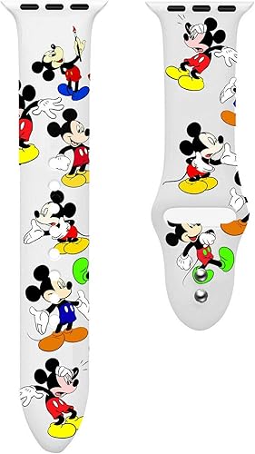 Vista 14 de Bandas temáticas de ratón de dibujos animados para Apple Watch, se adaptan a todas las series de iWatch, 1.496 in/1.575 in/1.654 in/1.732 in Negro