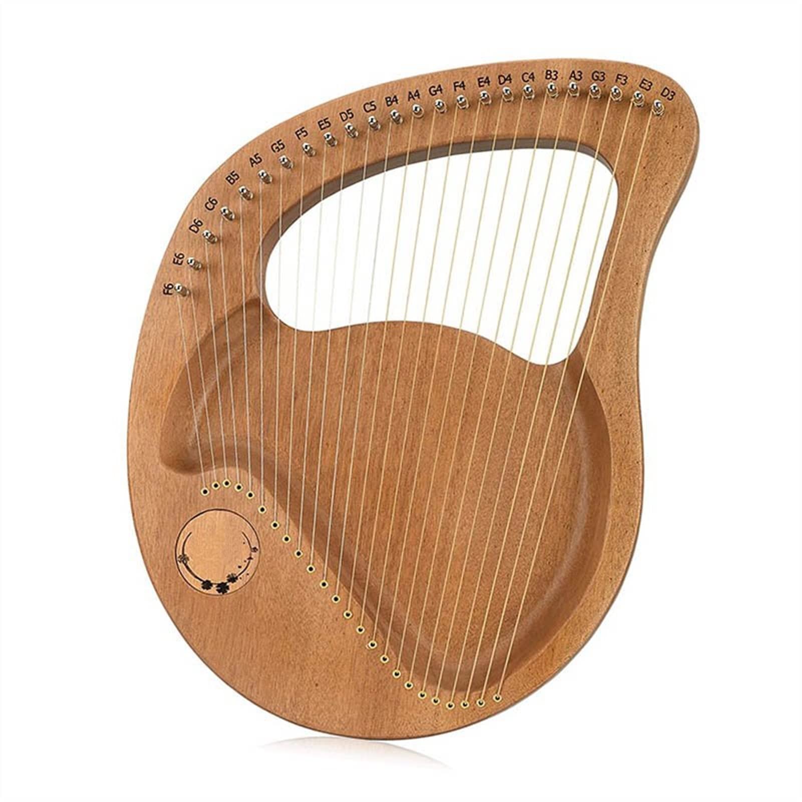 Lyre Harfe 24 String Lyre Harp Handheld Instrument Mit Tuningschlüssel Für Musikliebhaberanfänger