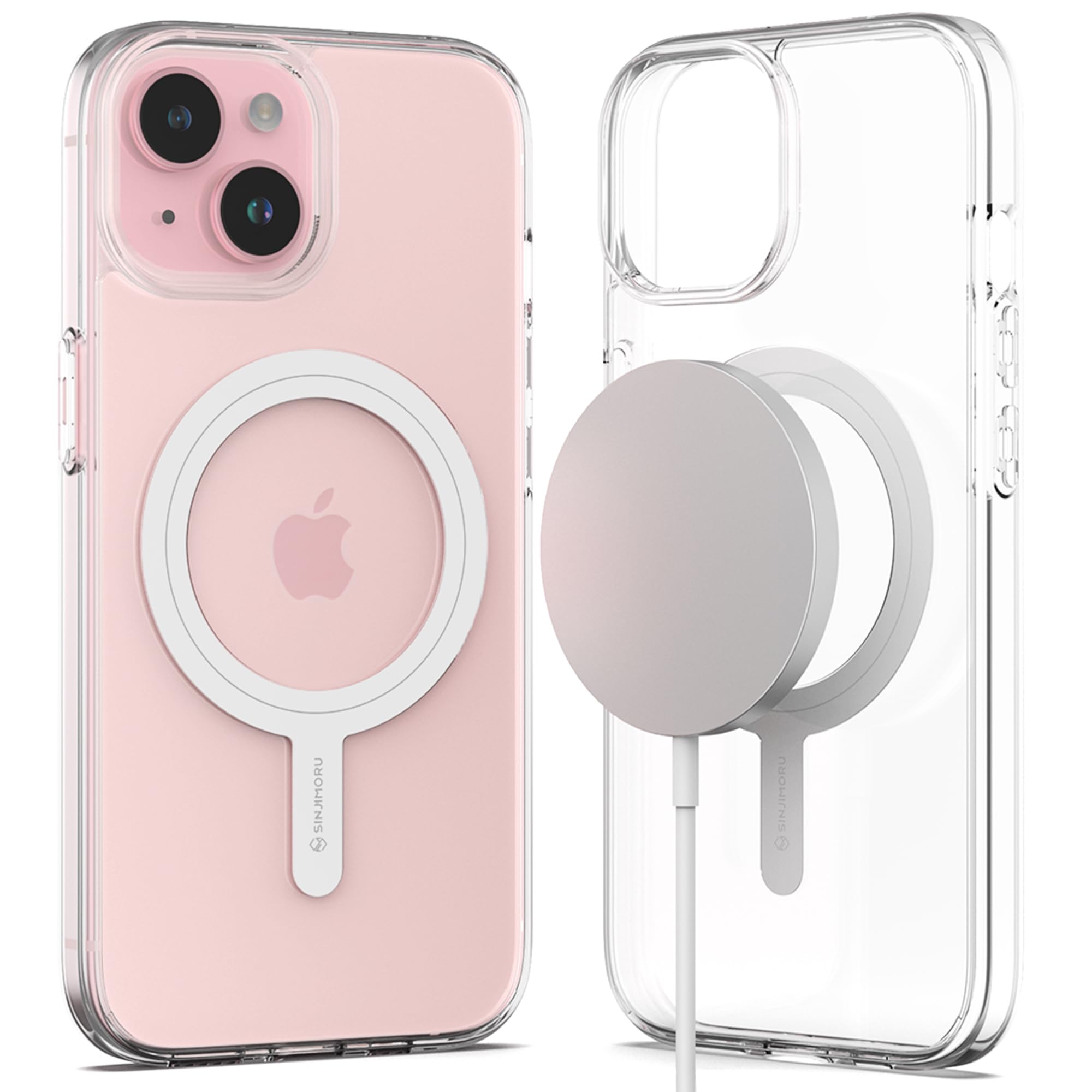 Carcasa para iPhone 15 Sinjimoru M-Airclo transparente que evita rayones y golpes 8