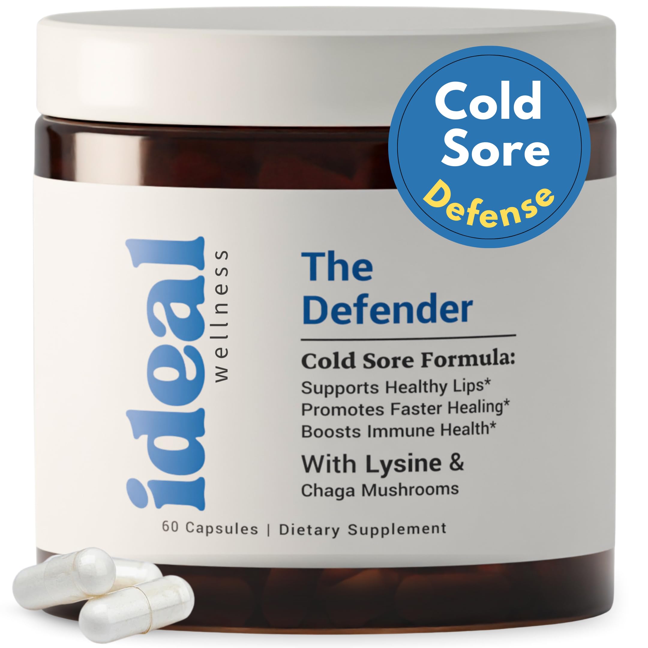 L-Lysine Cold Sore Treatment For Lips With Immune Support - L Lysine 1000mg Capsules, Chaga, Bee Propolis, Vitamin C, Zinc & Licorice Root Extract - Non-GMO, Vegetarian, 60 Capsules for Men and Women