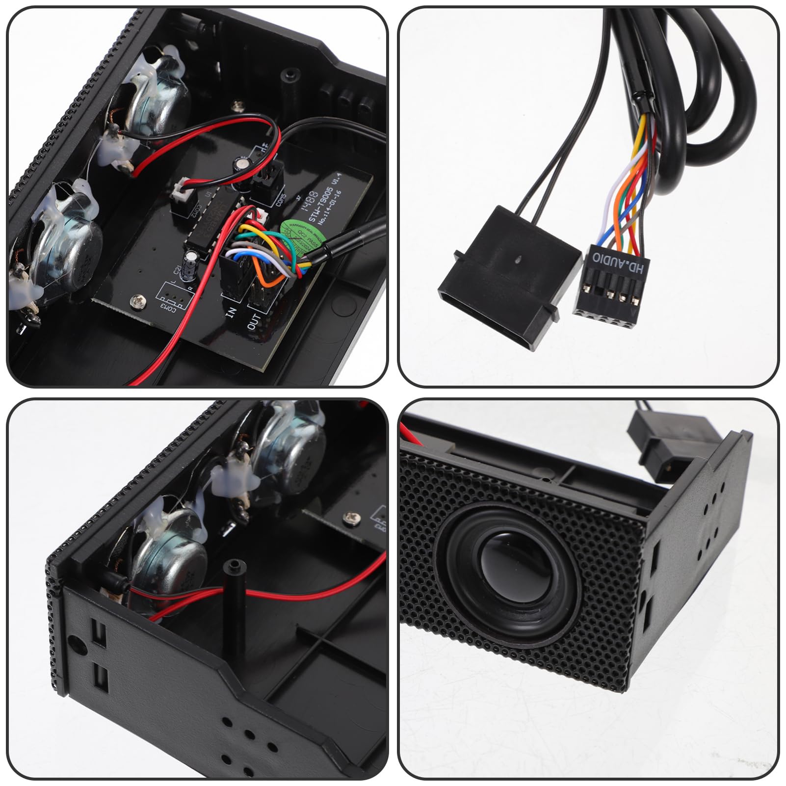 Happyyami Altoparlante Stereo Surround per Pc Nero, Altoparlante Frontale per Case Computer Suono Immersivo e Slot unità Ottica, Accessorio Audio per Appassionati di Musica e Gaming