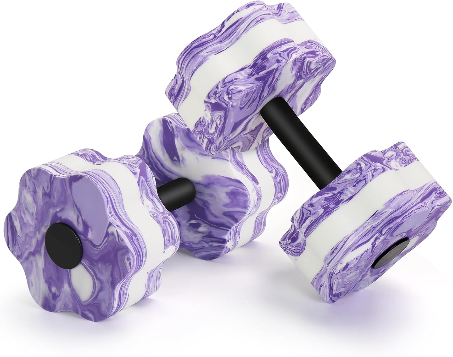 Camouflage Aquatic Dumbbells, Set of 2 Water Aqua Fitness Barbells Hand Bar Exercises Equipment, Water Aerobic Exercise Foam Dumbbell Pool Resistance for Weight Loss