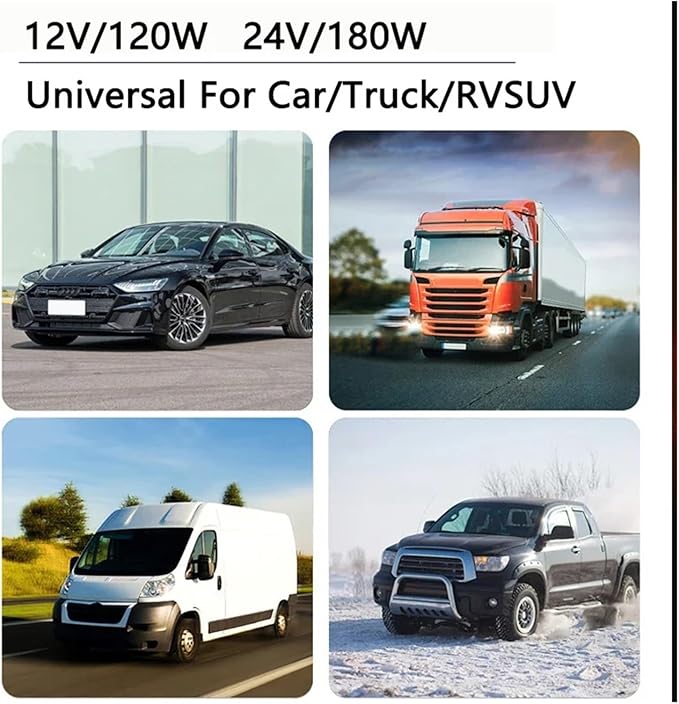 Calefactor Eléctrico Portátil para Auto 12V/24V 180W Convector miniatura 8
