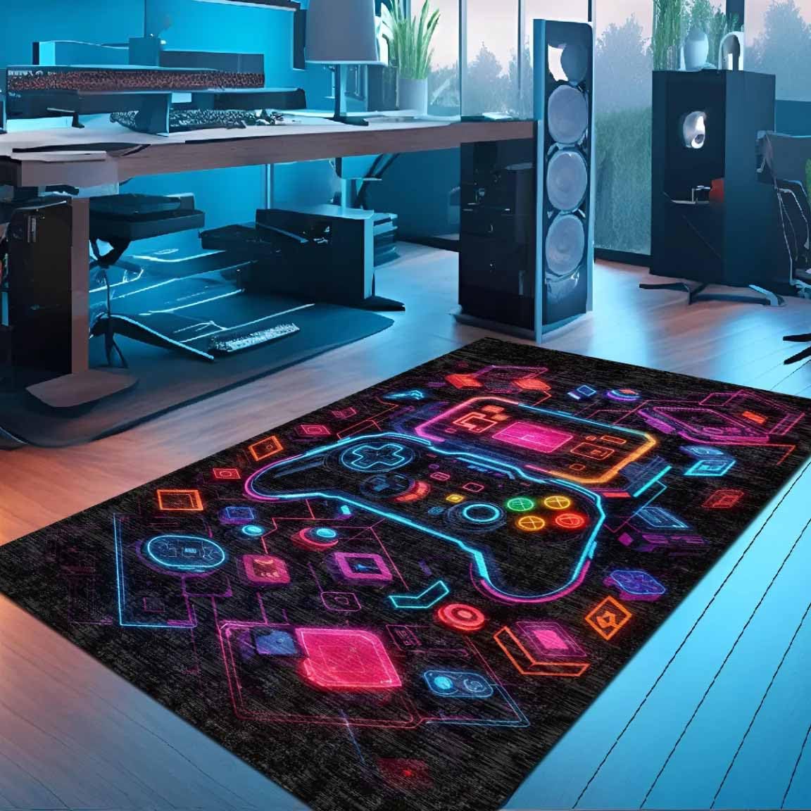 bamyum Console Printed Carpet Chenille Print Machine Made 80 x 150 cm, Machine Washable Living Room Vintage Carpet Bedroom, Antibacterial Anti-Slip Underlay Kitchen Rug โ image 1