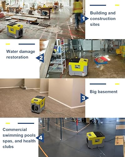 Miniatura 7 de ALORAIR Deshumidificador comercial de 180 pintas con bomba de control WiFi inteligente, Storm SLGR 850X deshumidificador industrial para restaurar