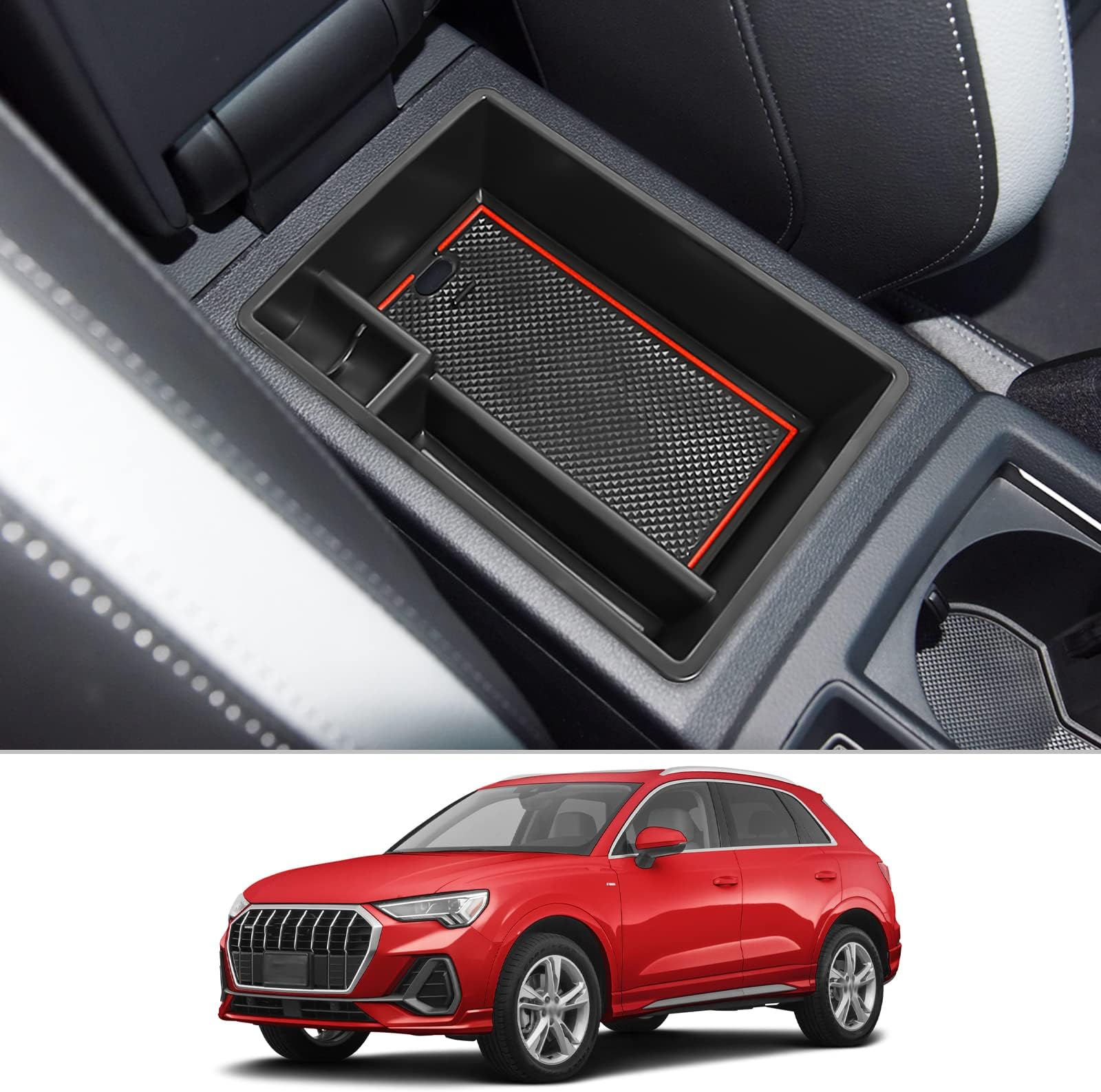CDEFG Compatibel met Audi Q2 2017-2023 2024 middenconsole, armleuning