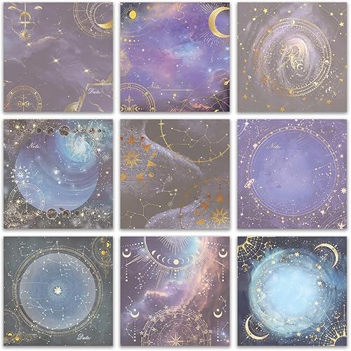 Miniatura 10 de Set de Notas Adhesivas Retro Paquete de 9/450 Hojas de 3x3 pulgadas, Notas Post-it Reutilizables y Desprendibles y Bloc de Notas Planificador de