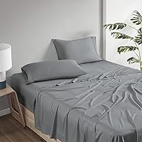 Vista 15 de Comfort Spaces Juego de sábanas de 100% rayón (de bambú), transpirable, con bolsillo profundo de 15 pulgadas, para todas las estaciones, juego