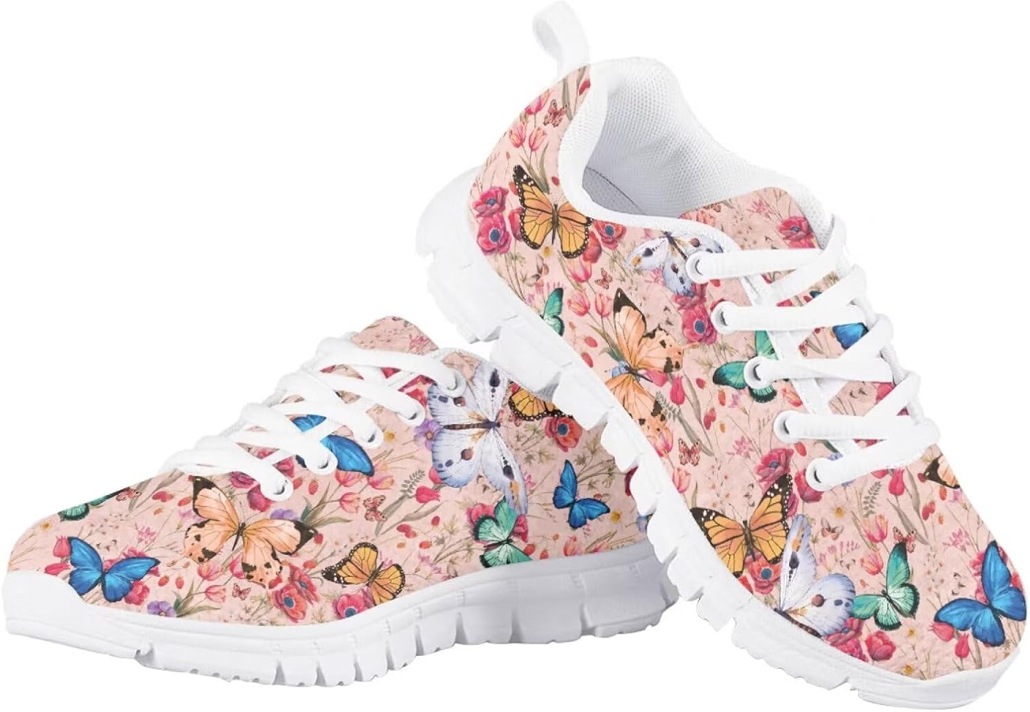 Funnydude Cool Print Girls Running Shoes Comfortable Breathable Shoes Lightweight Sneakers for School