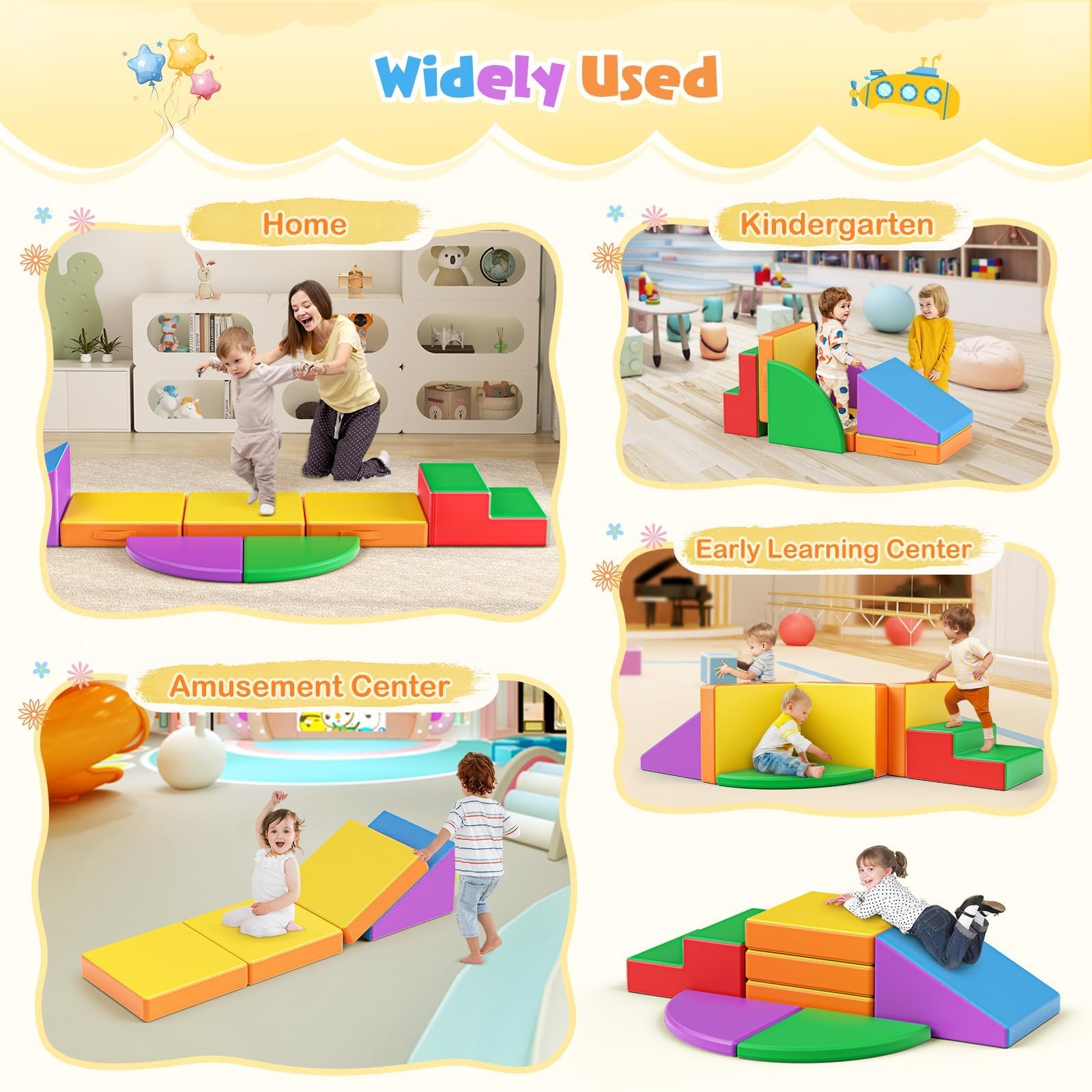 5P-Soft Climbing Blocks, Baby Soft Play Climbing Blocks, High-density Pearl Cotton, PU Cover Scratch-Resistant Clean Easily - Image 9